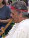 Picture of Black Hawk - Desi playing a Native American flute