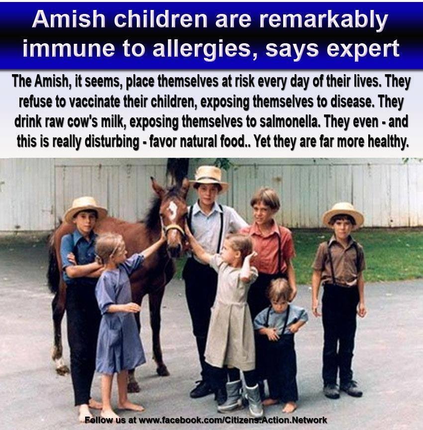 Amish don't get vaccine created diseases